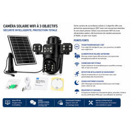 CAMÉRA SOLAIRE WIFI À 3 OBJECTIFS