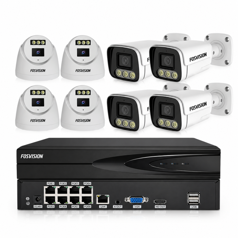 Kit NVR 8 CAMERA POE d'extérieur 5MP